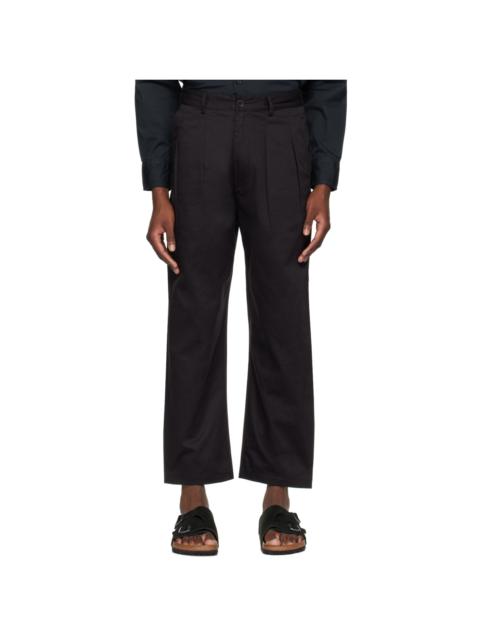 Universal Works Black Double Pleat Trousers