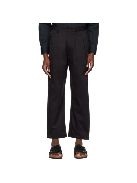 Black Double Pleat Trousers