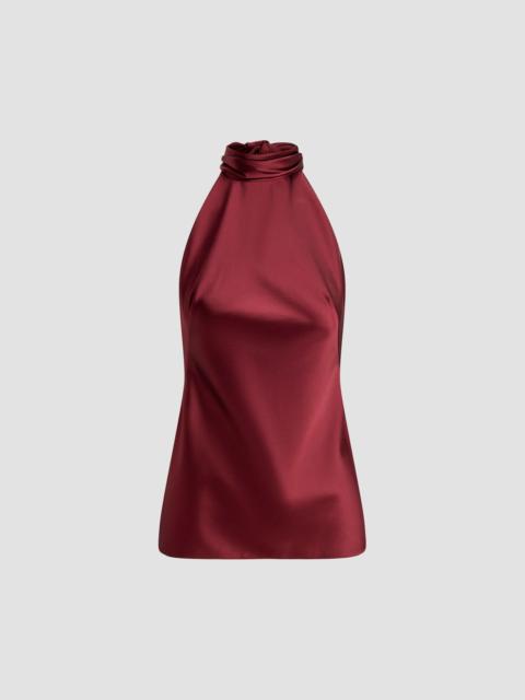 Ralph Lauren Women's Chilton Satin Halter Blouse - Red