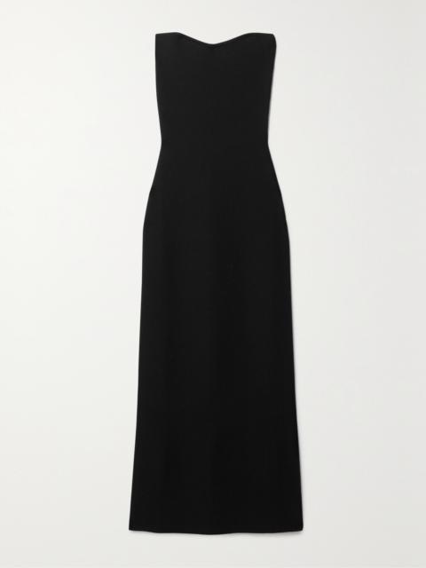 GABRIELA HEARST Calderon Strapless Merino Wool And Cashmere-blend Midi Dress