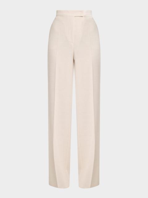 Max Mara Attinia Wide-Leg Wool Pique Trousers