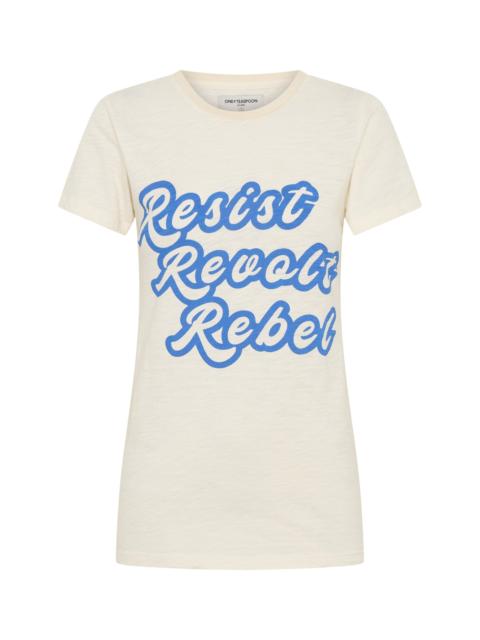 ONE TEASPOON 25th Anniversary Resist Revolt Rebel Tee - White