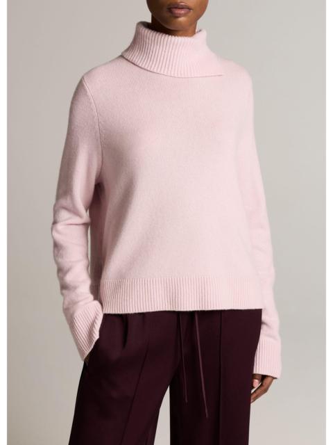 Vince Wool-Cashmere Side-Slit Turtleneck Sweater