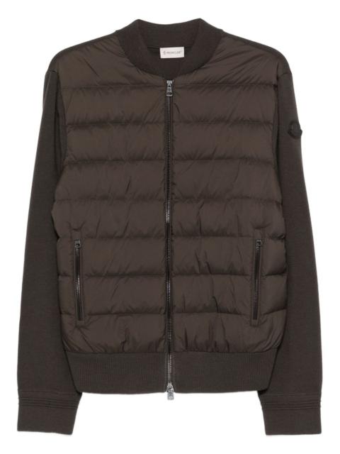 padded zip-up cardigan