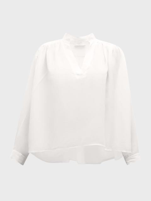 Calvin Ruched Silk Shirt