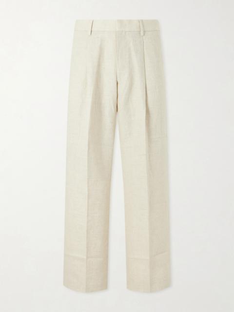 NN07 Kay 1454 Straight-Leg Pleated Linen Trousers