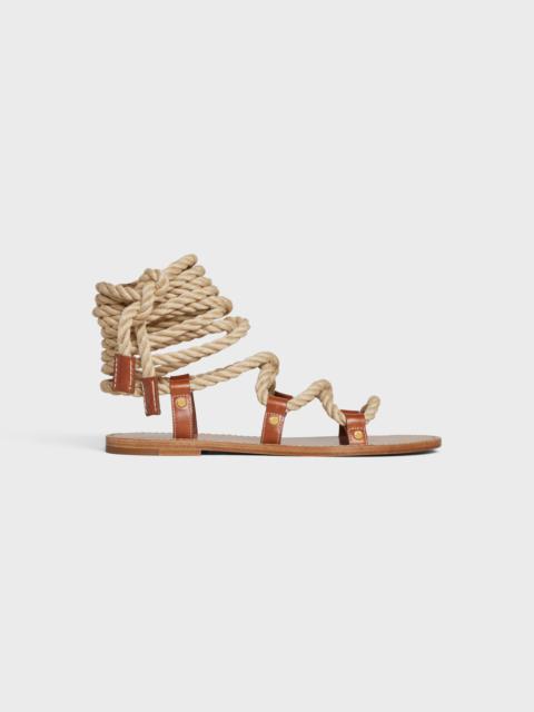 CELINE TAILLAT LACE UP SANDAL in VEGETAL CALFSKIN AND CORD