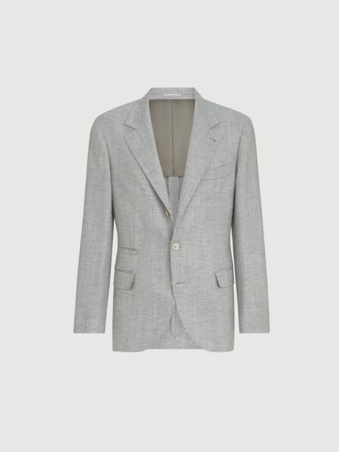 Brunello Cucinelli Wool, alpaca and silk chevron deconstructed blazer