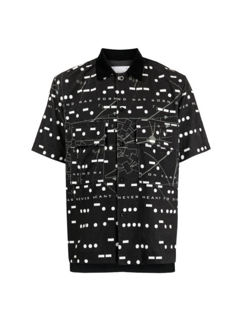 sacai x Interstellar geometric-print cotton shirt