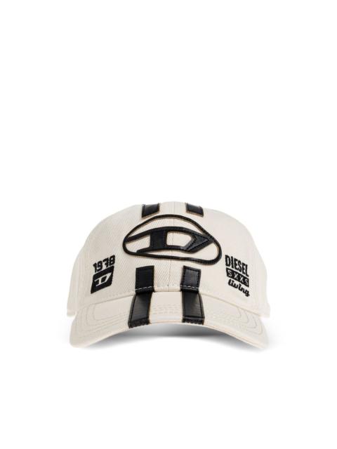 Diesel logo-patch stripe baseball cap