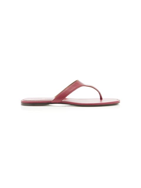 KHAITE Archer Leather Thong Sandals burgundy