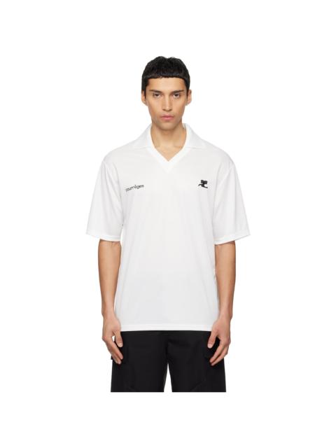 courrèges White Oversized Sports Polo