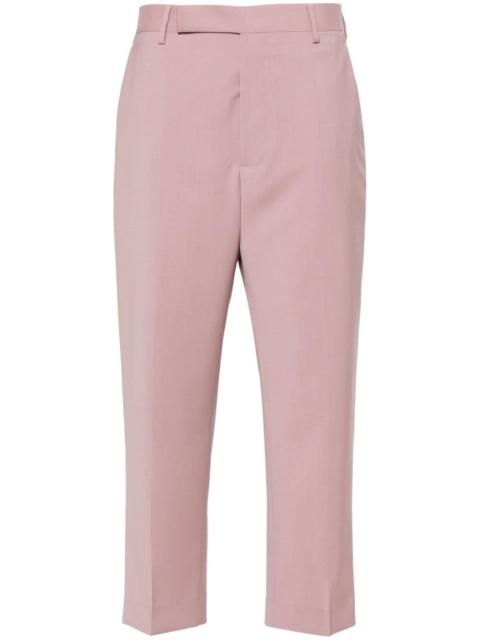 pressed-creased wool trousers