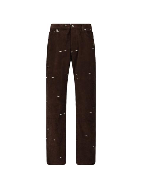 PHIPPS star-embroidered corduroy trousers