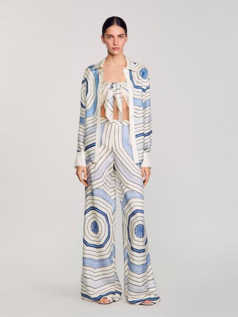 Sandro SPIRAL-MOTIF WIDE-LEG TROUSERS
