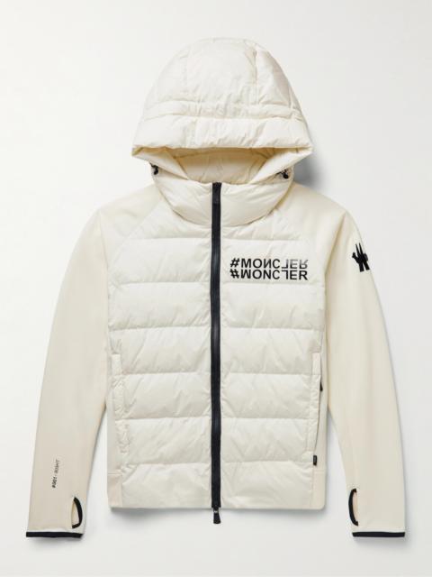 Moncler Grenoble Logo-Print Quilted Shell and Jersey Hooded Down Ski Jacket