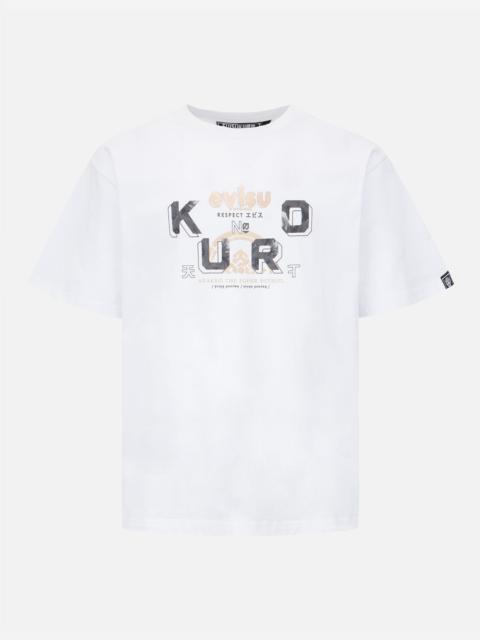 EVISU Logo and Kamon Foil Print T-shirt