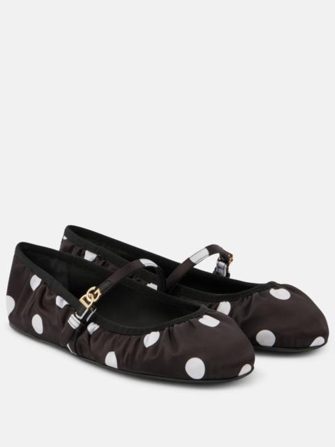 Dolce & Gabbana Odette polka-dot satin ballet flats
