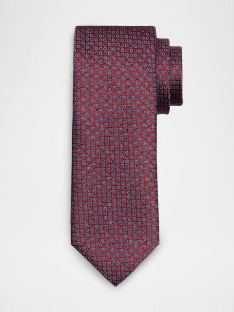 Canali Men's Neat Micro-Geometric Silk Jacquard Tie