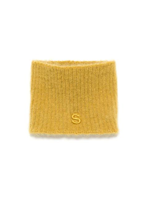 sacai logo-embroidered scarf