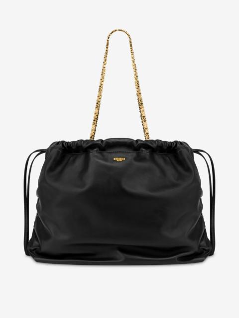 Moschino MINI LETTERING NAPPA LEATHER SHOPPER