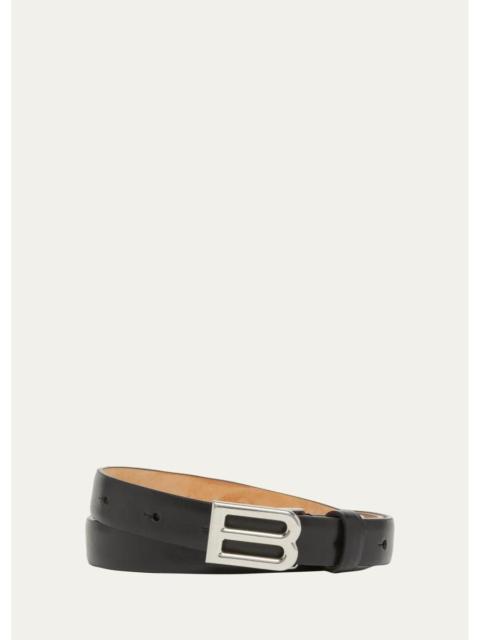BALENCIAGA Men's Bolero B-Buckle Leather Belt