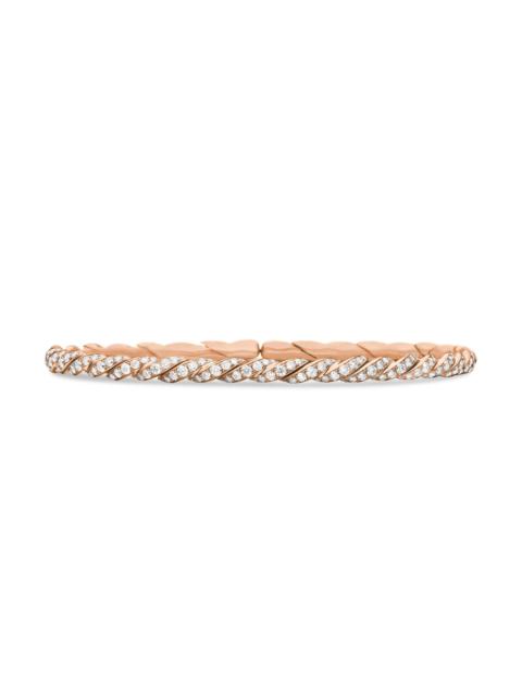 DAVID YURMAN Women's Sculpted Cable Flex Bracelet in 18K Rose Gold - Diamond