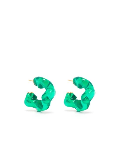 Completedworks Ruffle abstract hoop earrings