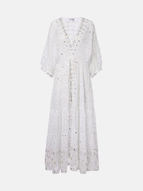 juliet dunn Embellished cotton maxi dress
