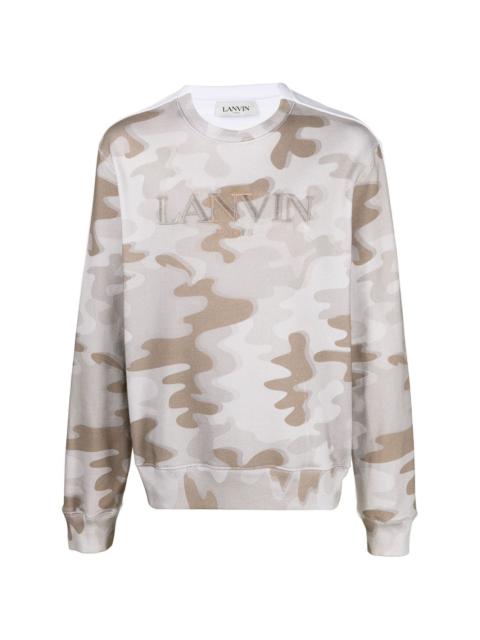 Lanvin logo-embroidered camouflage-print sweatshirt