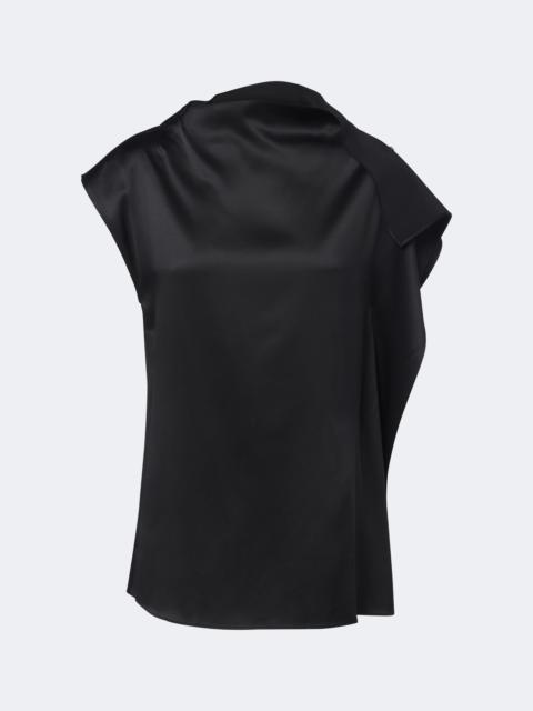 Sportmax Ruffled silk satin top