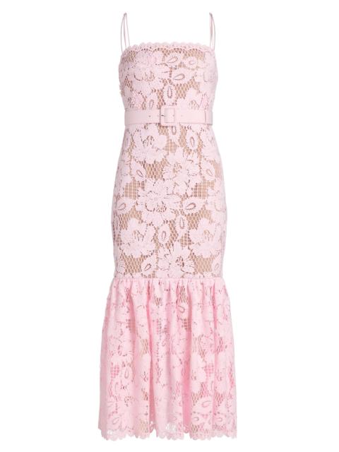 self-portrait Women's Tie-Waist Lace Midi-Dress - Pink