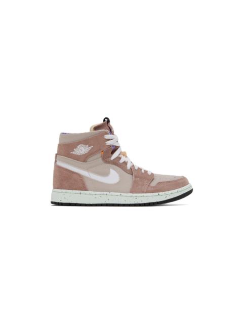 Jordan Pink & Taupe Jordan 1 Zoom CMFT Sneakers