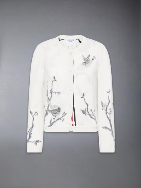 Thom Browne SCENIC BIRDS INTARSIA CASHMERE CARDIGAN