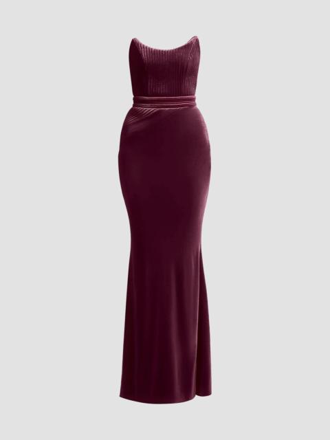 ZHIVAGO Women's Reine De Reinettes Velvet Strapless Gown - Mauve