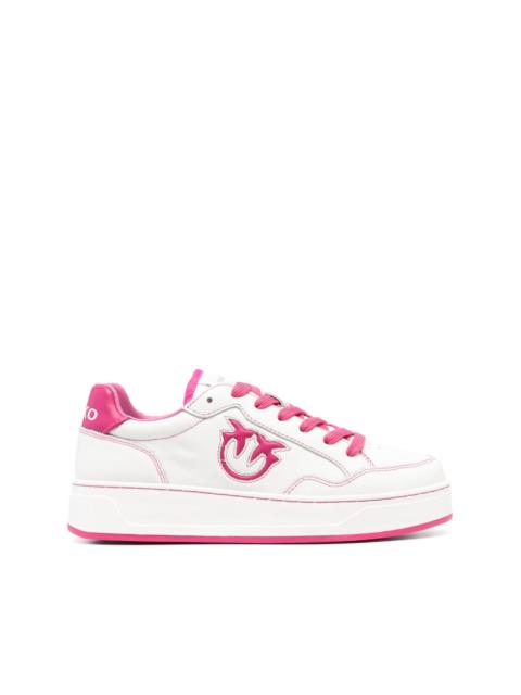 logo faux-leather sneakers