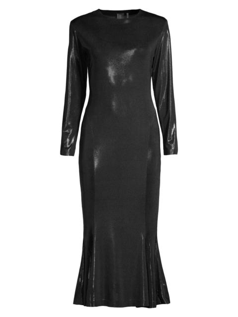 NORMA KAMALI Women's Metallic Midi Dress - Black