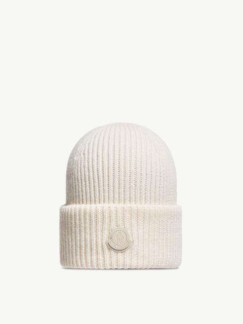 Moncler Leather Logo Cashmere Beanie