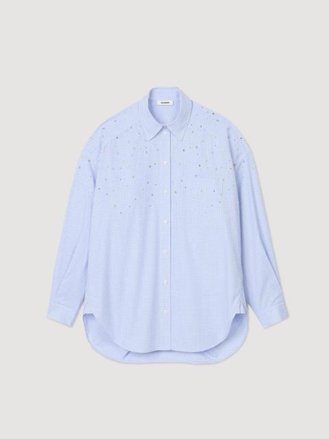 Sandro STUDDED CHECK SHIRT