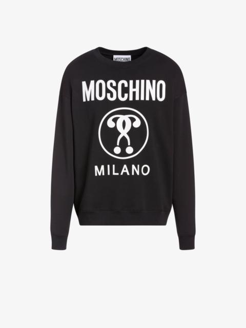 Moschino COTTON SWEATSHIRT WITH DOUBLE QUESTION MARK PRINT