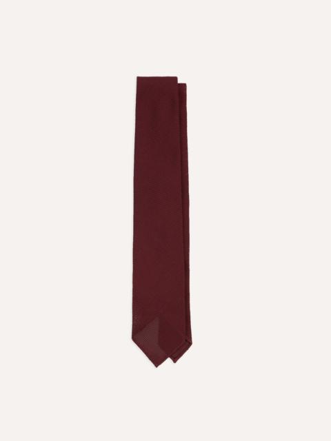 Drake's Maroon Fine Woven Grenadine Silk Hand Rolled Tie