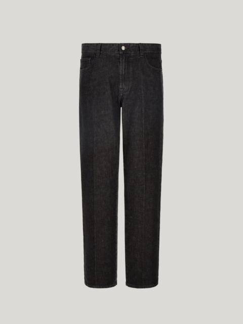 Canali BLACK REGULAR FIT MIXED FABRIC DENIM BOOTCUT PANTS