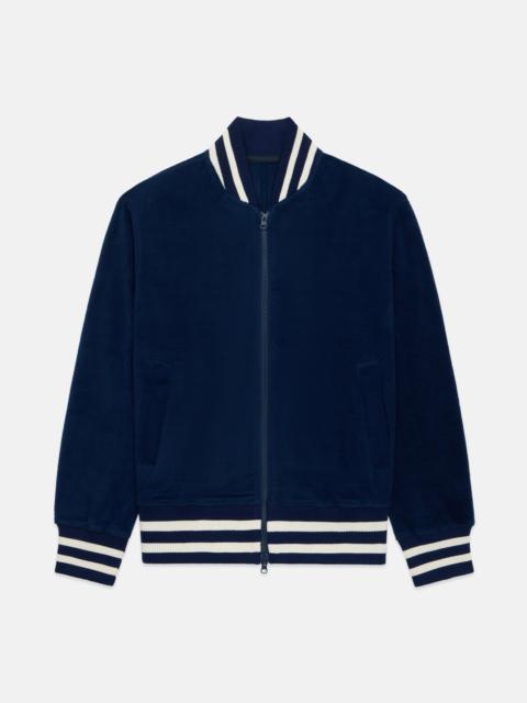 J. PRESS NAVY POLAR FLEECE TRACK JACKET