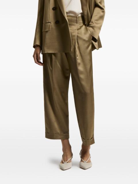 PESERICO pleated-front satin trousers