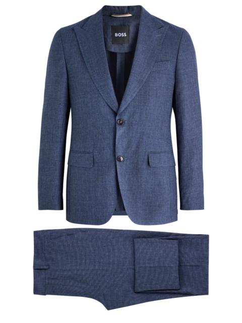 Boss Patterned-intarsia Linen-blend Suit