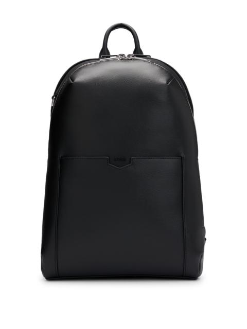 BOSS LEATHER BACKPACK WITH DETACHABLE INNER POUCH