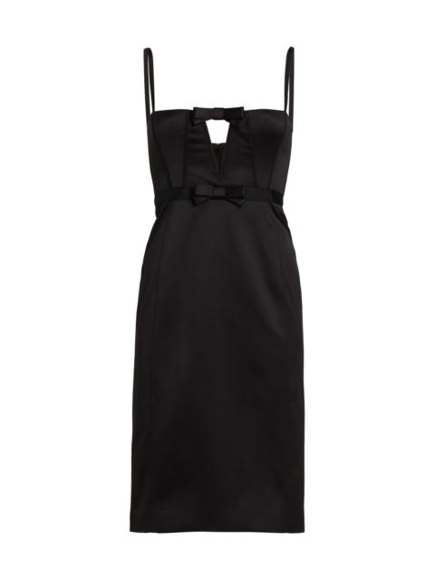AKNVAS Women's Carmen Knee-Length Satin Dress - Noir