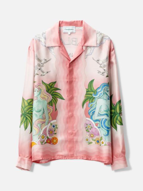 CASABLANCA PAIX ET AMOUR TENNIS CLUB SILK SHIRT