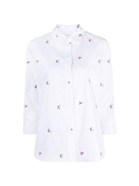 floral embroidered buttoned shirt