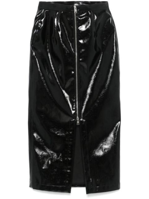 MSGM patent midi skirt